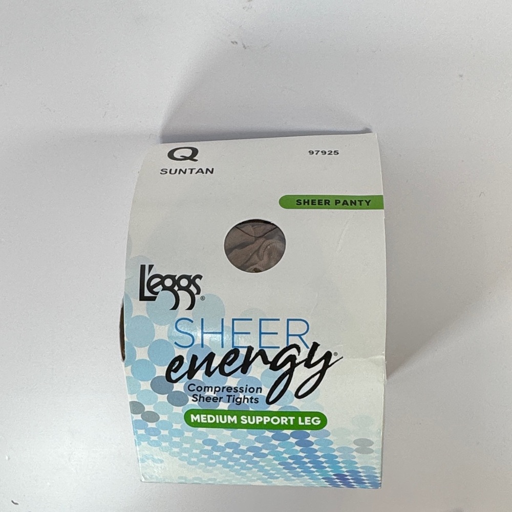 New L'eggs Sheer Energy size Q Suntan Compression Sheer Tights Pantyhose
